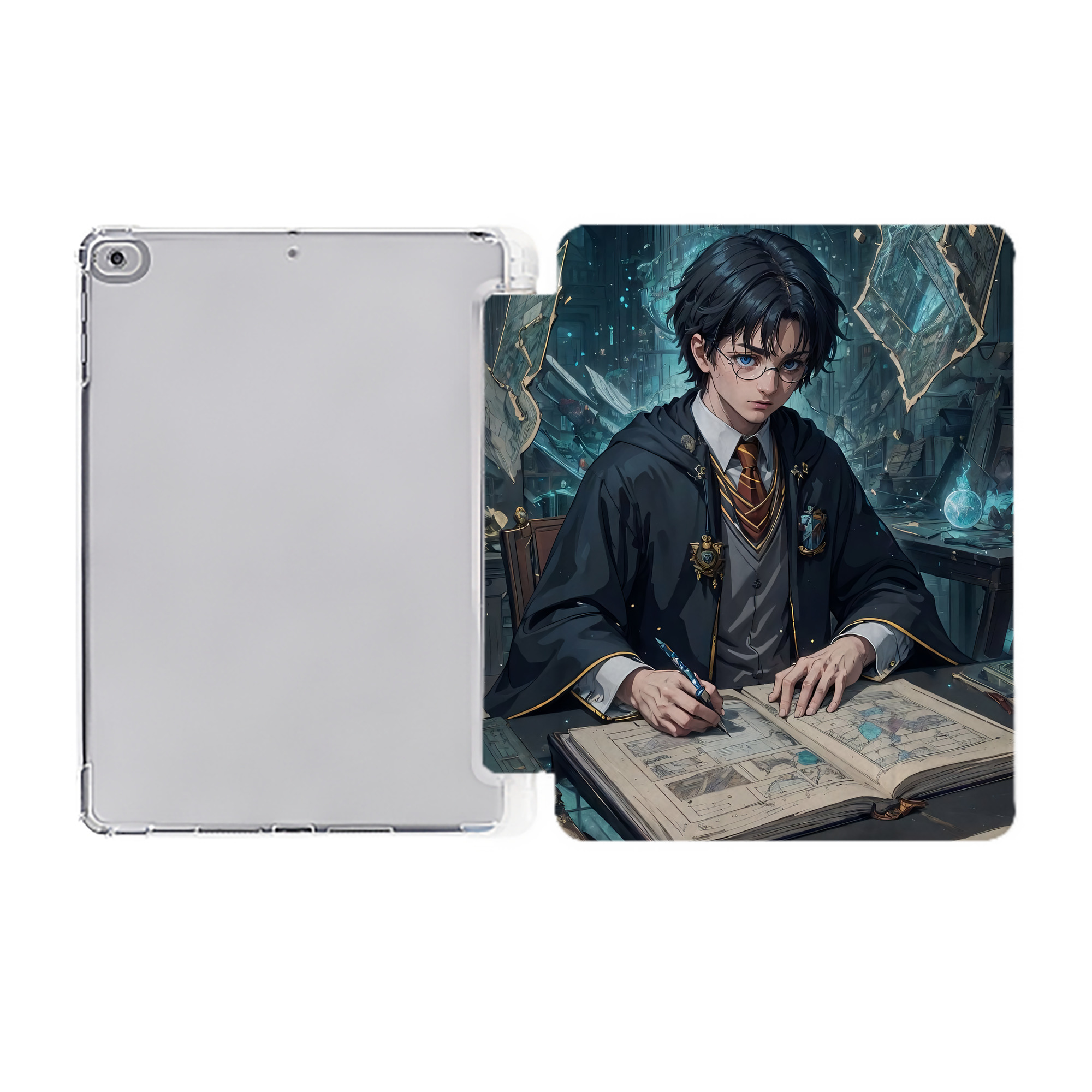 （画像用） Harry Potter ハリー・ポッターシリーズ IPad ケース ペン収納付き 三つ折りスタンド PUレザー×シリコン 対応機種9.5/10.5/10.9インチ